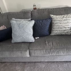 Modern Gray Couch with Decorative Pillows