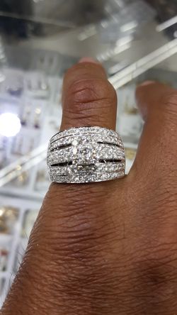 14k white gold diamond ring 10.7 grams 1.94 ct diamonds