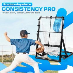 True Strike 4-Hole Pitching Net – Portable & Foldable Strike Zone Target for Baseball & Softball, Lightweight, Easy Storage, Pitching Accuracy & Comma