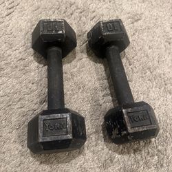 Cast Iron 10 Pound Dumbbells