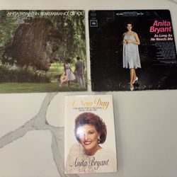 Anita Bryant Lot Of 2 Signed LPs And 1 Signed Book. 