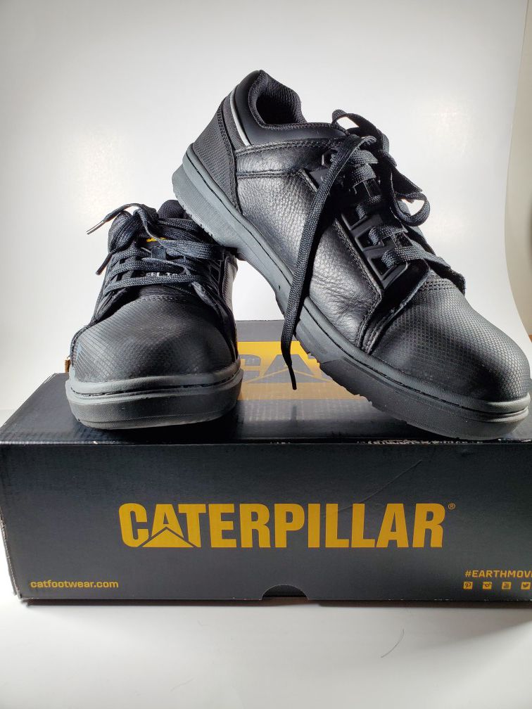 Caterpillar CAT P90600 Mens Concave Lo Black Steel Toe Slip Resistant Work Shoe Size 11