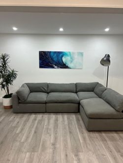 Like New Modani Gray Cloud Couch Gray