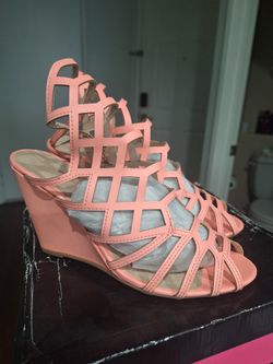 Peach Wedges Size 9