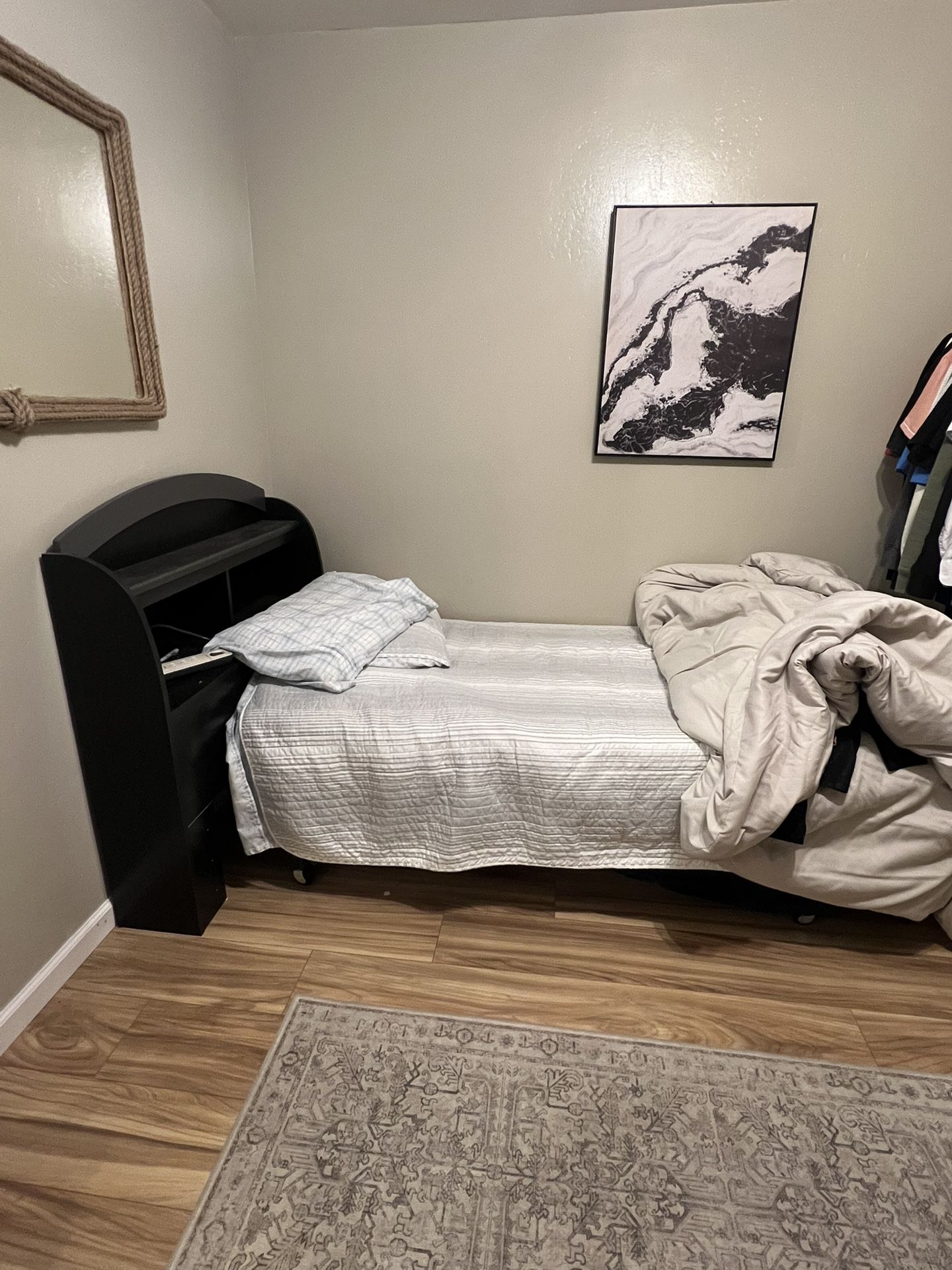 Twin Bed, Frame and Headboard