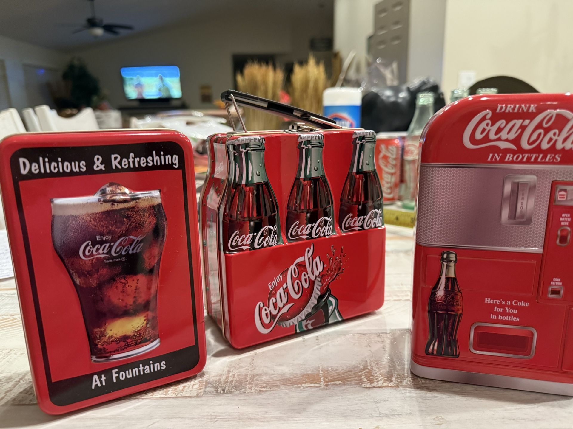 Set of Three Tins Coca Cola design