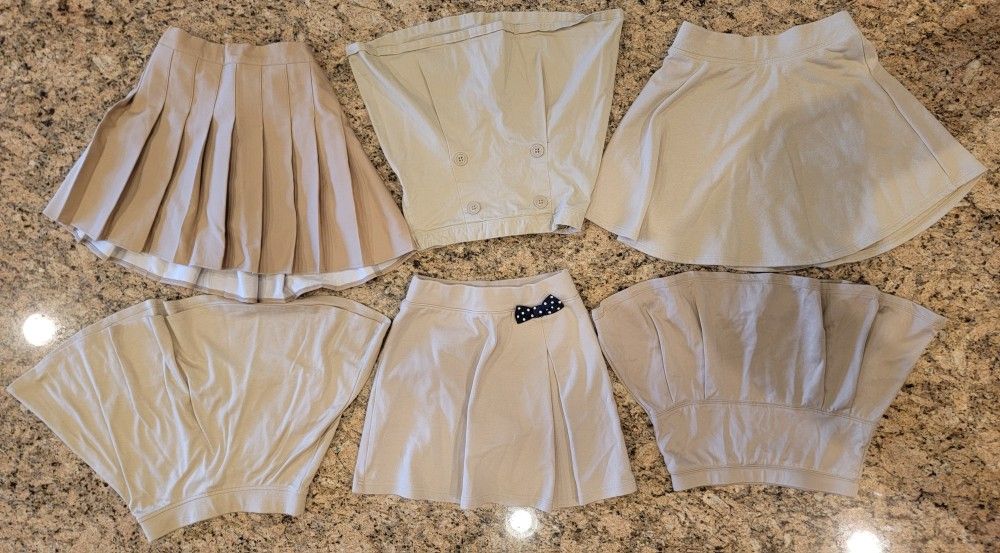 School Uniform Skirts - Size 7 (Girls, Khaki)