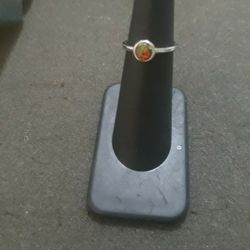 Sterling Silver Black Lab Opal Ring Sz 4