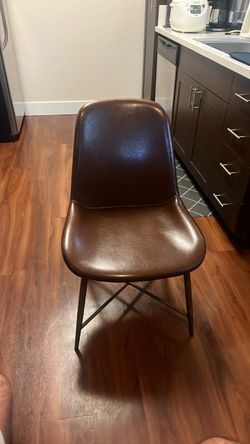 World Market brown leather chair