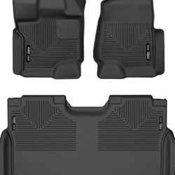 Husky Liners - Weatherbeater | Fits 2015 - 2024 Ford F-150 SuperCrew (includes 22 - 24 Lightning Models) w/o Fold Flat Storage - Front & 2nd Row Liner