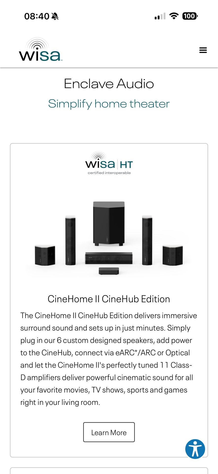 Enclave Audio CineHome II Wireless Home Theatre System