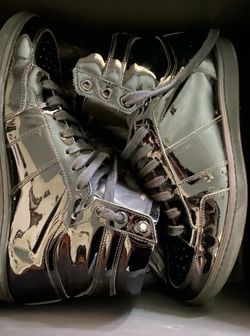 Saint Laurent high top patent leather sneakers