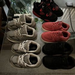 Little Kids size 8.👇🏽(The Grey New Balance 990v5 & Black and Red Jordan's 4s Thunder, are size 10, little kids $55 & $60)Both for $100.00 this week)