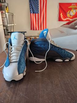 Jordan 13 Flint Navy White Grey Shoes