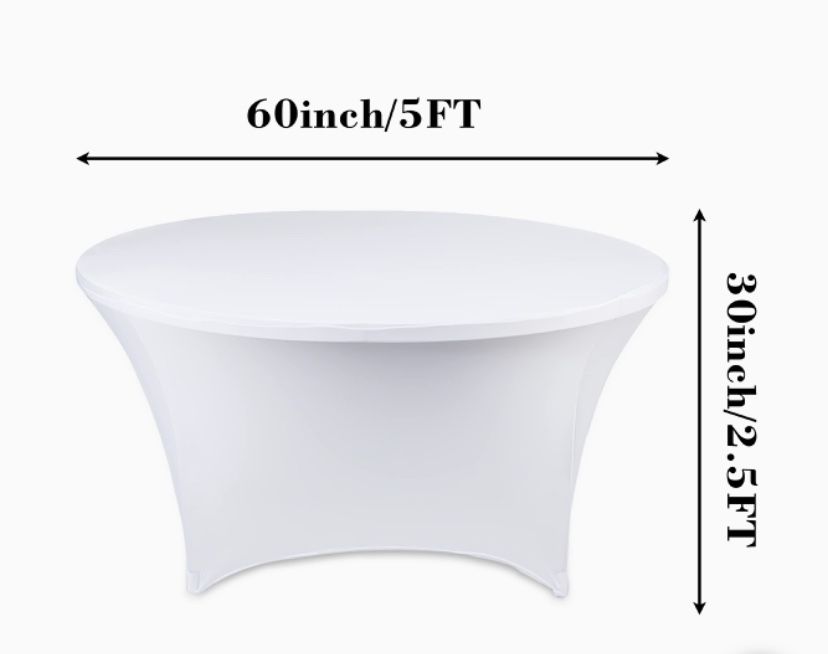 White Spandex Table Cloths