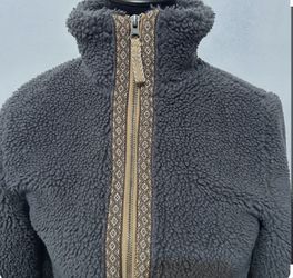 Faherty Sweater Jacket Gray Ashbury Sherpa Fleece Full-Zip