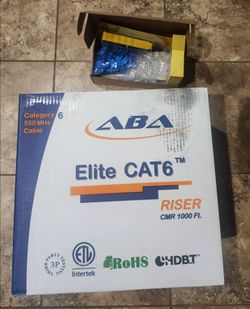 Cat6 Riser (CMR), Ethernet Cable 1000ft  Solid Pure Copper