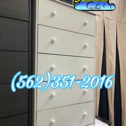 White Two Knob Dresser Jumbo Chest Cajonera Comoda 