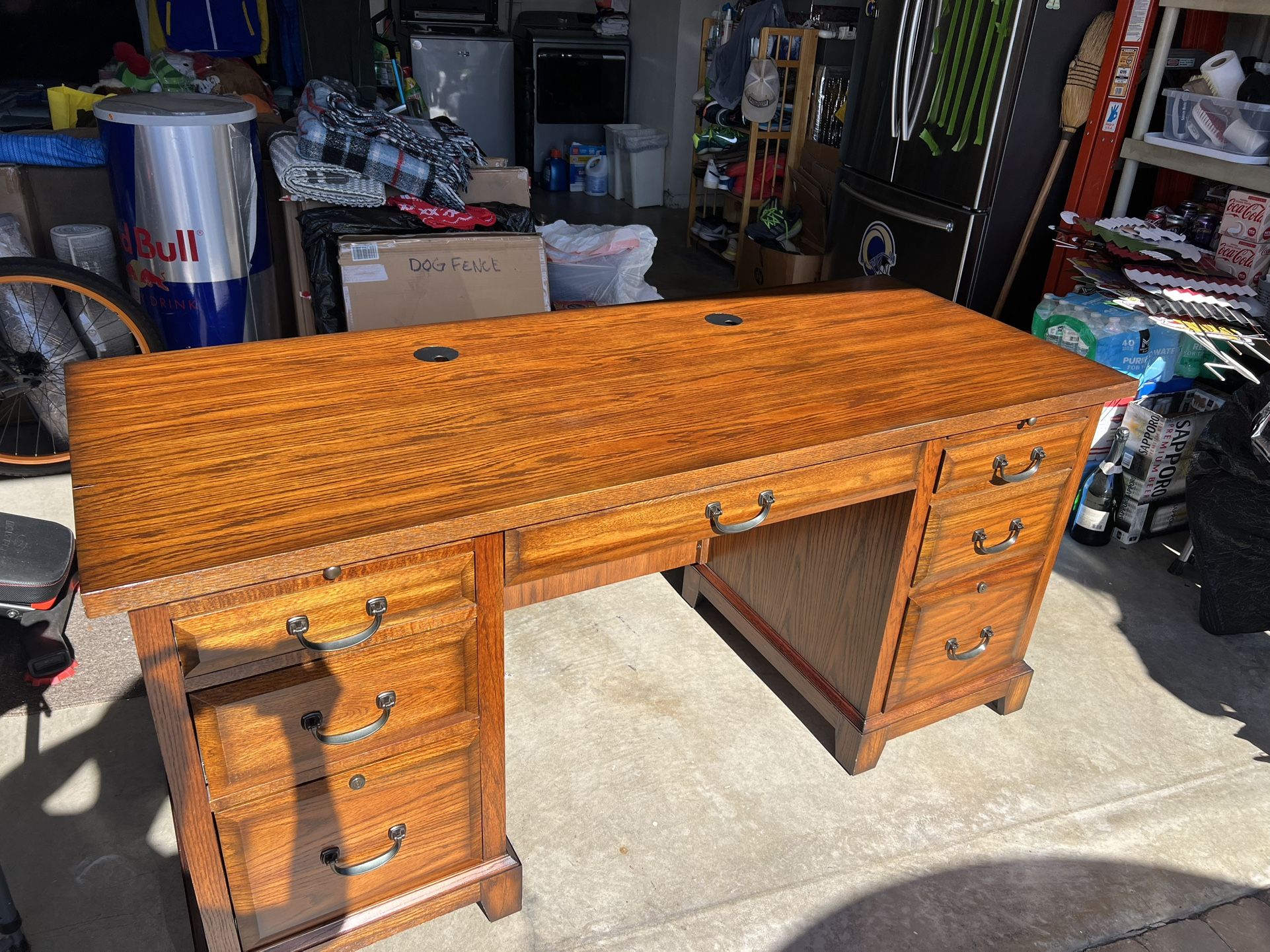 Executive Wood Desk + Matching Chair (excellent condition)