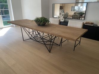 Large 118” Real Wood Dining Table – Seats 10