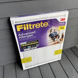 2 Pack 3M Filtrete 20x25x1 AC Furnace Air Filter Advanced Allergen 1500 MPR