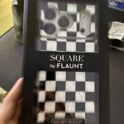 Black and white checkered phone cover