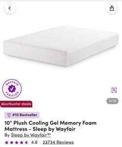 Sleep by Wayfair 10" Cooling Gel Memory Foam Mattress