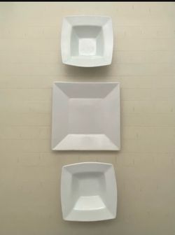 White Square Ceramic Dinnerware Set