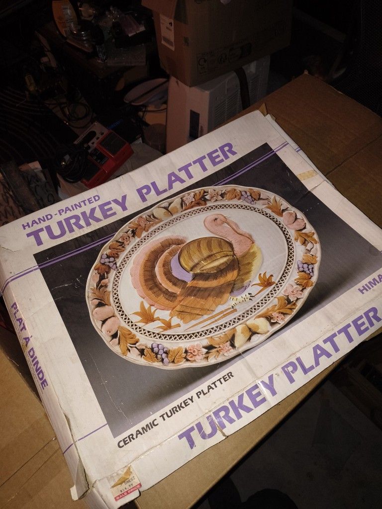 Vintage Himark Thanksgiving Turkey Platter Ceramic