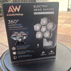 AidallsWellup Electric Head Shaver with 6 Floating Blades