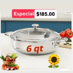 Caserola De 6qt Línea Vida Sana 5 Capas De Acero Inoxidable $185.00 Especial Princess House Ventas Finales 