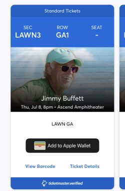 Jimmy Buffett Tix - CHEAP