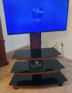 Glass Wood TV Stand
