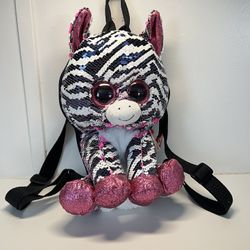Ty Beanie Baby Sequin Zebra Backpack