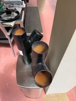 Center 4” x 4” x 4” fiberglass exhaust Y