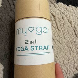 myga 2-in-1 Yoga Strap - Teal Print on Kraft Tube