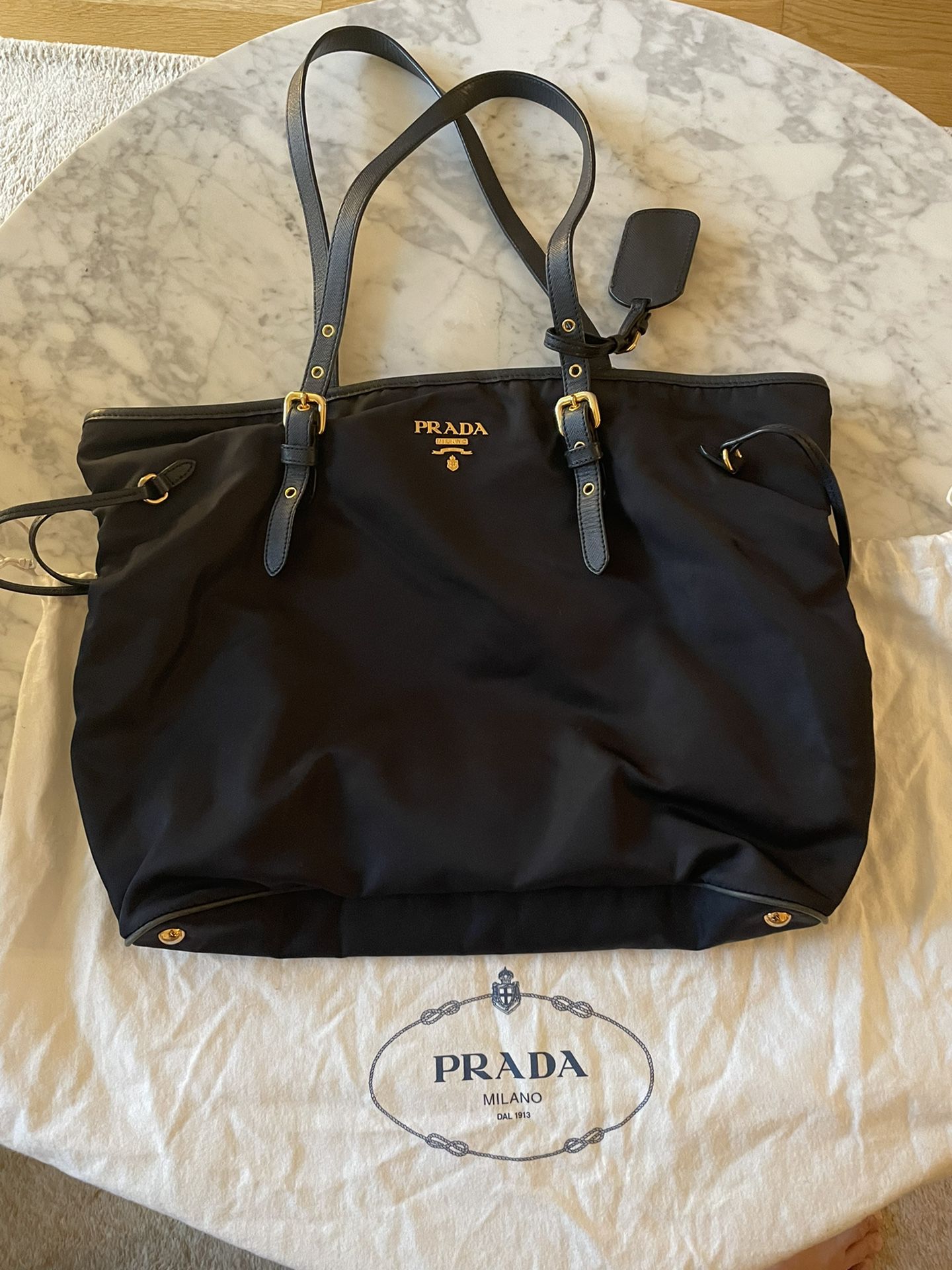 Prada Tote Bag Handbag Br4997 Nylon - Navy