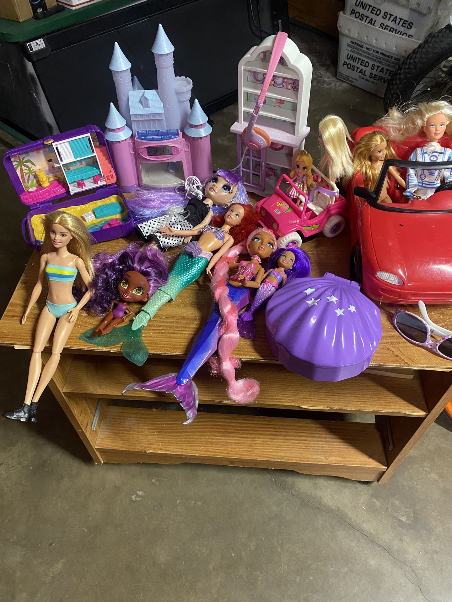 Barbie Dolls, Car ,alarm Clock And Miscellaneous 