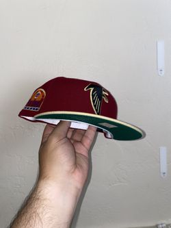 Two-Tone Garnet and Gold Atlanta Falcons Fitted Hat Kelly Green UV 1993 Hawaii Probowl Sidepatch
