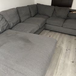 Large Grey Sectional Couch 