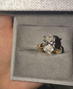 3ct Oval Lab Diamond Engagement Ring 14K Yellow Gold (IGI Certified)