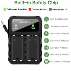 Kinfayv Xbox One Battery Pack 4 x 2580mAh Rechargeable Controller Battery and Charger Compatible with Xbox One/Xbox One S/Xbox One X/Xbox One Elite Wi