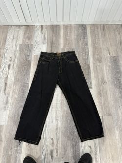 Sick Baggy Jeans With Gold Stiching, Message Me If You Want Me To Ship