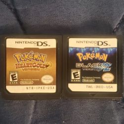 Pokemon HeartGold And Pokemon Black 2 Video Game Cartridge Nintendo DS 