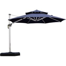 10 Feet Patio Umbrella Outdoor Round Umbrella Large Cantilever Umbrella Windproof Offset Umbrella Heavy Duty Sun Umbrella for Garden Deck Pool Patio, 
