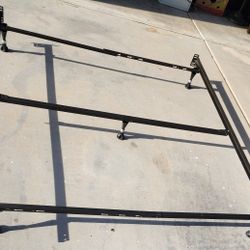 Adjustable Twin, Full, OR Queen Size Metal Bed Frame / Rails with Center Bar