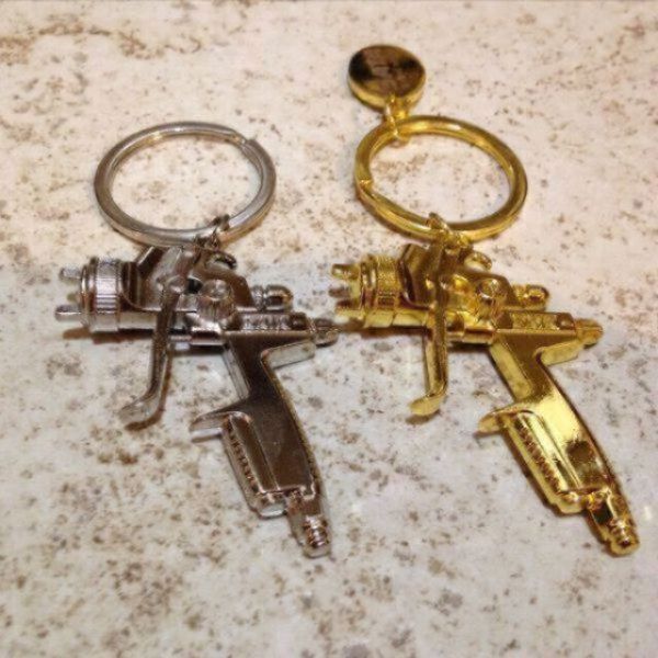 2 SATAjet Spray Gun Keychain Gold SATA jet Keyrings. IWATA DEVILBISS for Sale in Decatur