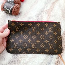 Louis Vuitton Porte Neverful Pochette Monogram Canvas Brown