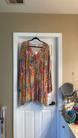 Long Sleeve Floral Dress 3x