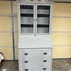 Secretary, Gray Chalk Paint Distressed